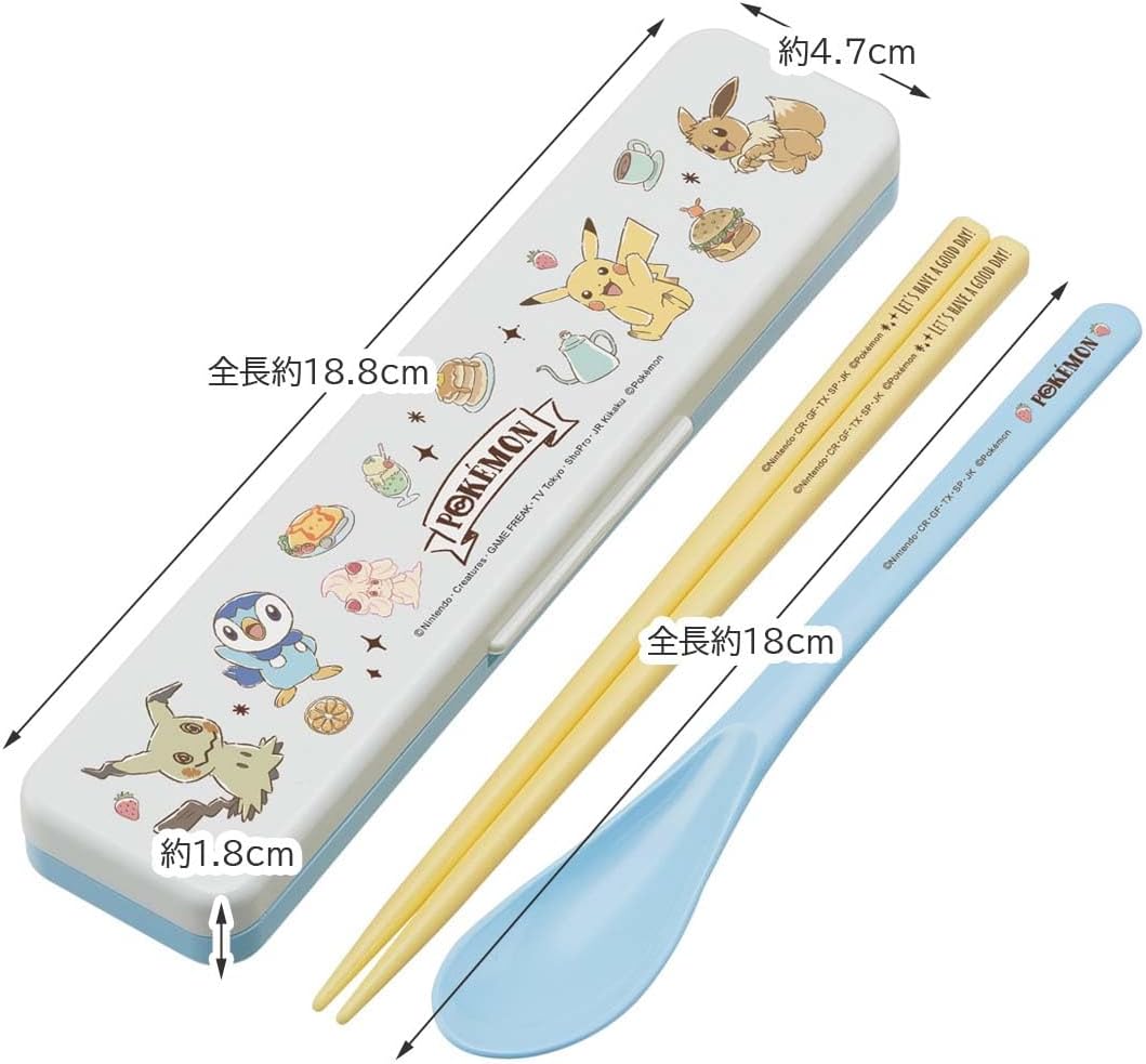 Pokemon Cafe Art Skater 18cm Chopstick & Spoon Set